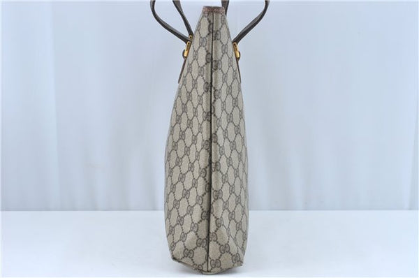 Authentic GUCCI Shoulder Tote Bag GG PVC Leather Brown J0809