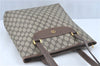 Authentic GUCCI Shoulder Tote Bag GG PVC Leather Brown J0809