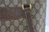 Authentic GUCCI Shoulder Tote Bag GG PVC Leather Brown J0809