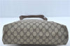 Authentic GUCCI Shoulder Tote Bag GG PVC Leather Brown J0809