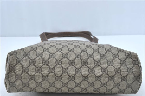 Authentic GUCCI Shoulder Tote Bag GG PVC Leather Brown J0809