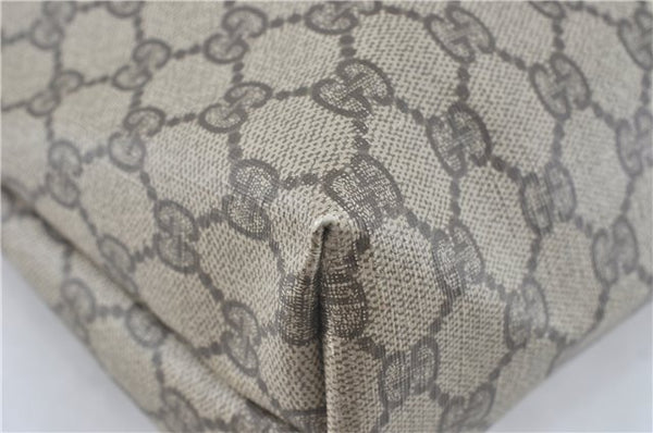 Authentic GUCCI Shoulder Tote Bag GG PVC Leather Brown J0809