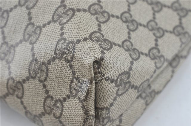 Authentic GUCCI Shoulder Tote Bag GG PVC Leather Brown J0809