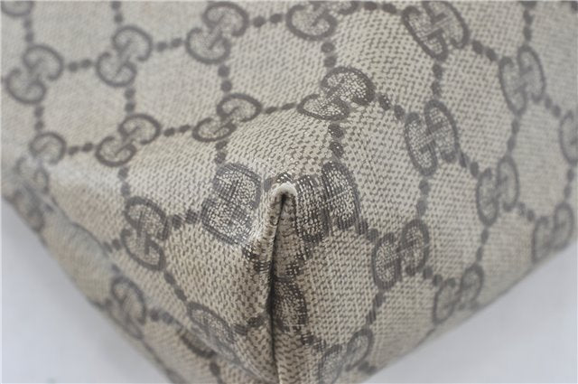 Authentic GUCCI Shoulder Tote Bag GG PVC Leather Brown J0809