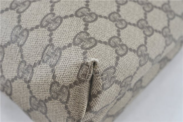 Authentic GUCCI Shoulder Tote Bag GG PVC Leather Brown J0809