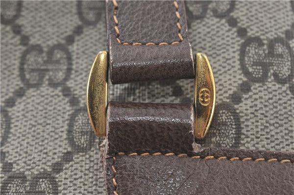 Authentic GUCCI Shoulder Tote Bag GG PVC Leather Brown J0809