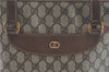 Authentic GUCCI Shoulder Tote Bag GG PVC Leather Brown J0809