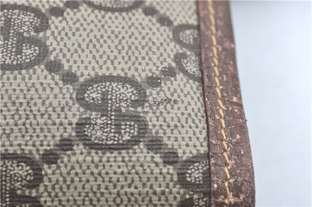 Authentic GUCCI Shoulder Tote Bag GG PVC Leather Brown J0809