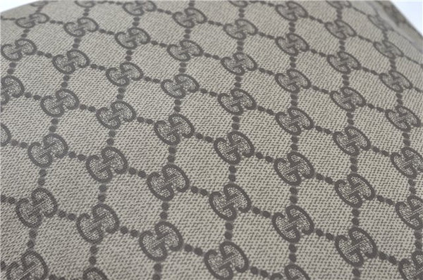 Authentic GUCCI Shoulder Tote Bag GG PVC Leather Brown J0809