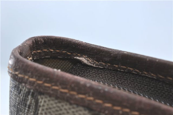 Authentic GUCCI Shoulder Tote Bag GG PVC Leather Brown J0809