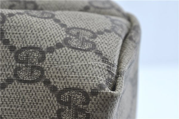 Authentic GUCCI Shoulder Tote Bag GG PVC Leather Brown J0809