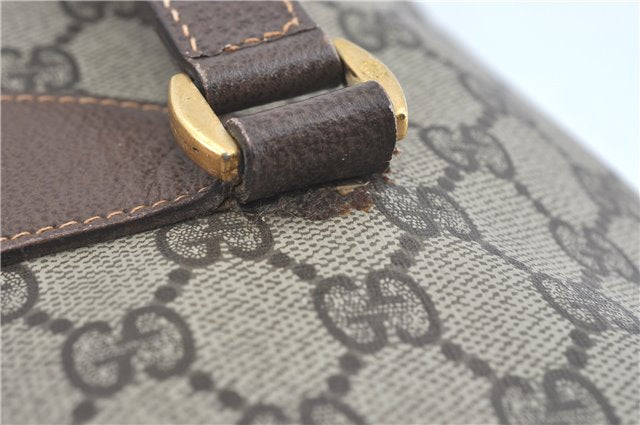 Authentic GUCCI Shoulder Tote Bag GG PVC Leather Brown J0809