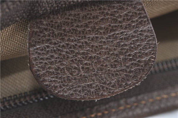 Authentic GUCCI Shoulder Tote Bag GG PVC Leather Brown J0809