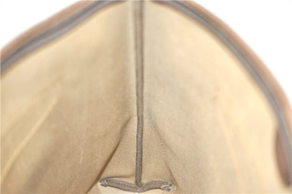 Authentic GUCCI Shoulder Tote Bag GG PVC Leather Brown J0809