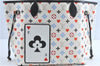 Auth Louis Vuitton Game On Neverfull MM Tote Bag White Black M57462 LV J0817