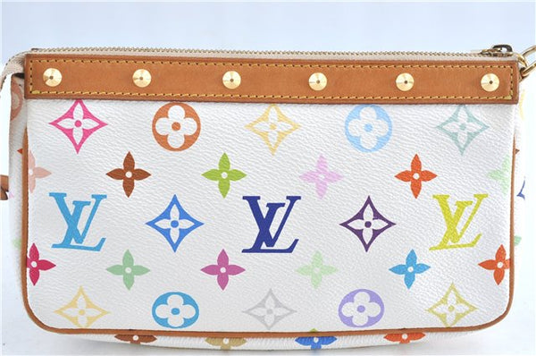 Louis Vuitton Monogram Multicolor Pochette Accessoires Pouch M92649 White J0818