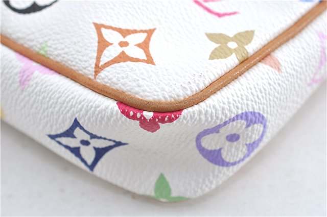 Louis Vuitton Monogram Multicolor Pochette Accessoires Pouch M92649 White J0818