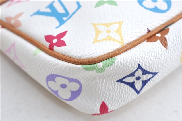 Louis Vuitton Monogram Multicolor Pochette Accessoires Pouch M92649 White J0818