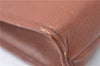 Authentic Burberrys Vintage Leather Clutch Hand Bag Brown J0822