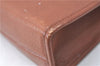 Authentic Burberrys Vintage Leather Clutch Hand Bag Brown J0822