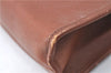 Authentic Burberrys Vintage Leather Clutch Hand Bag Brown J0822