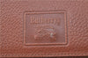 Authentic Burberrys Vintage Leather Clutch Hand Bag Brown J0822