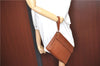 Authentic Burberrys Vintage Leather Clutch Hand Bag Brown J0822