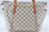 Authentic Louis Vuitton Damier Azur Totally PM Tote Bag White N41280 LV J0831