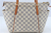 Authentic Louis Vuitton Damier Azur Totally PM Tote Bag White N41280 LV J0831