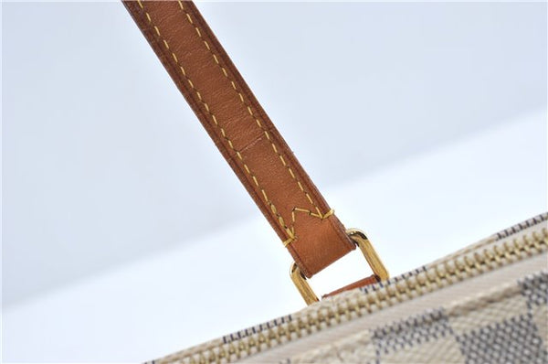 Authentic Louis Vuitton Damier Azur Totally PM Tote Bag White N41280 LV J0831