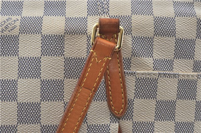 Authentic Louis Vuitton Damier Azur Totally PM Tote Bag White N41280 LV J0831