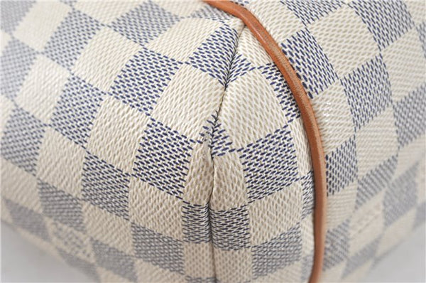 Authentic Louis Vuitton Damier Azur Totally PM Tote Bag White N41280 LV J0831