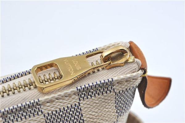 Authentic Louis Vuitton Damier Azur Totally PM Tote Bag White N41280 LV J0831