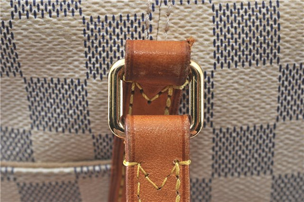 Authentic Louis Vuitton Damier Azur Totally PM Tote Bag White N41280 LV J0831