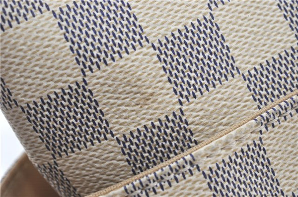 Authentic Louis Vuitton Damier Azur Totally PM Tote Bag White N41280 LV J0831