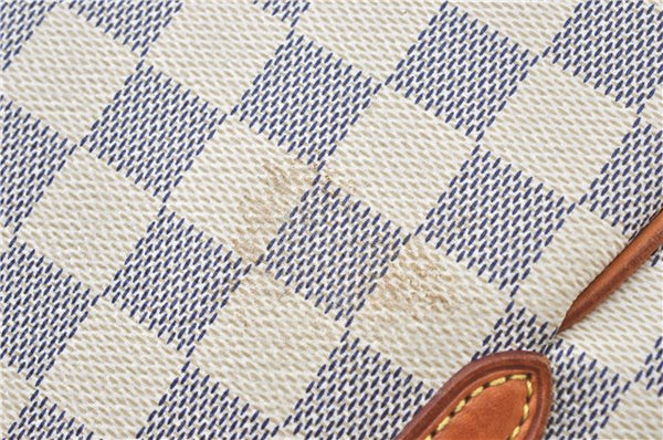 Authentic Louis Vuitton Damier Azur Totally PM Tote Bag White N41280 LV J0831