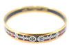 Authentic HERMES Email PM Bangle Weapon Motif Gold Black Red J0855