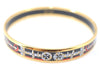 Authentic HERMES Email PM Bangle Weapon Motif Gold Black Red J0855