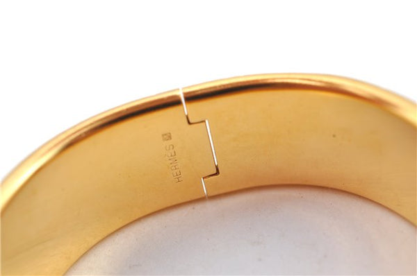 Authentic HERMES Email GM Bangle Vase Motif Gold Black Box J0857