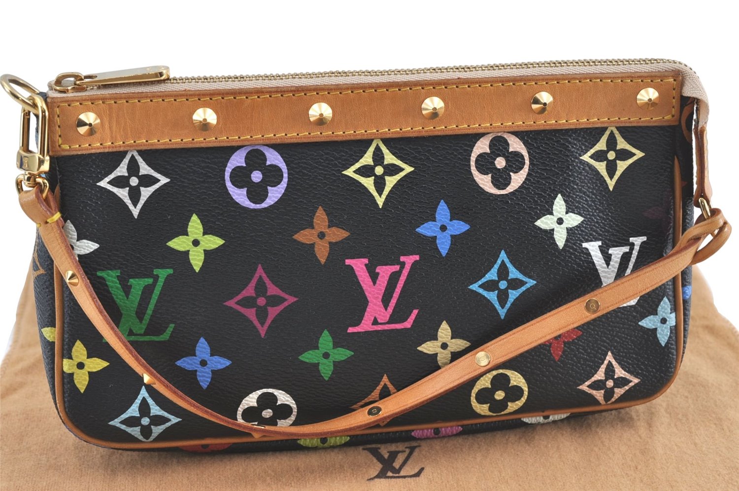 Louis Vuitton Monogram Multicolor Pochette Accessoires Pouch M92648 Black J0867