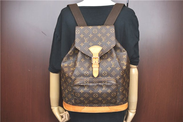 Authentic Louis Vuitton Monogram Montsouris GM Backpack M51135 LV J0876