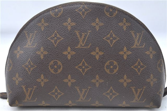 Auth Louis Vuitton Monogram Trousse Demi Ronde 23 Cosmetic Pouch M47520 LV J0879