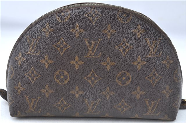Auth Louis Vuitton Monogram Trousse Demi Ronde 23 Cosmetic Pouch M47520 LV J0879