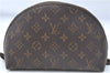 Auth Louis Vuitton Monogram Trousse Demi Ronde 23 Cosmetic Pouch M47520 LV J0879