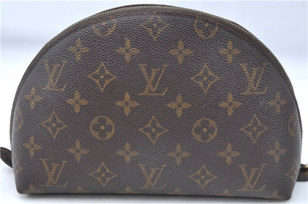 Auth Louis Vuitton Monogram Trousse Demi Ronde 23 Cosmetic Pouch M47520 LV J0879