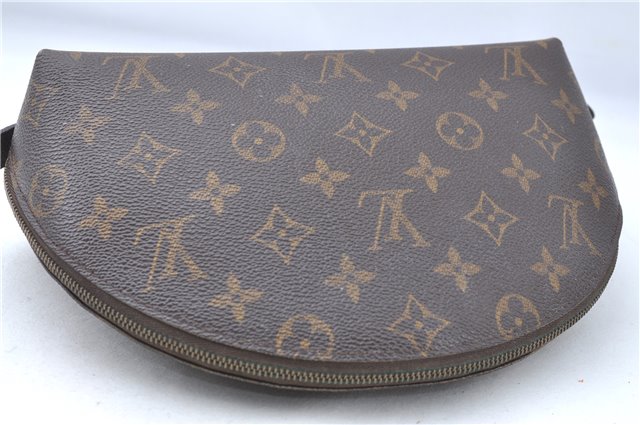 Auth Louis Vuitton Monogram Trousse Demi Ronde 23 Cosmetic Pouch M47520 LV J0879