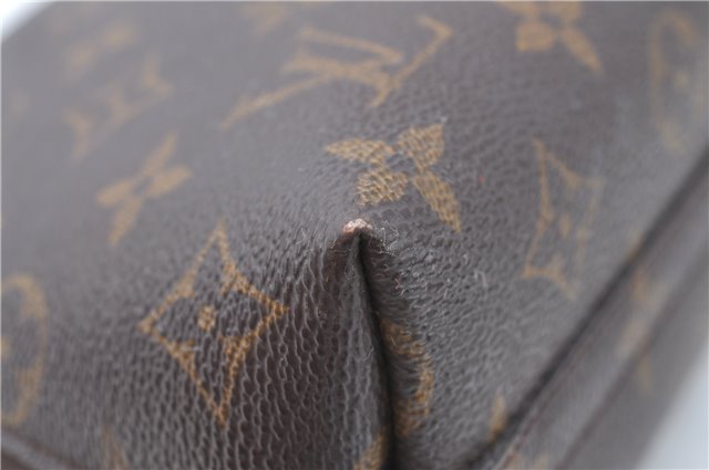 Auth Louis Vuitton Monogram Trousse Demi Ronde 23 Cosmetic Pouch M47520 LV J0879