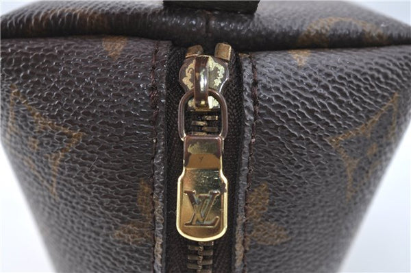 Auth Louis Vuitton Monogram Trousse Demi Ronde 23 Cosmetic Pouch M47520 LV J0879