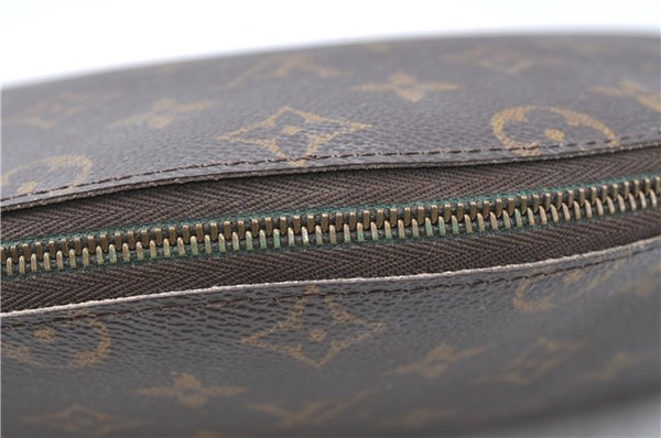 Auth Louis Vuitton Monogram Trousse Demi Ronde 23 Cosmetic Pouch M47520 LV J0879