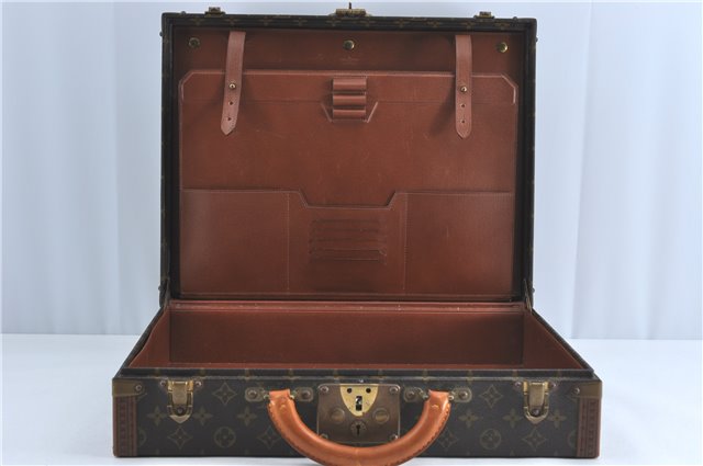 Authentic Louis Vuitton Monogram President Classeur Trunk Case M53012 LV J0907